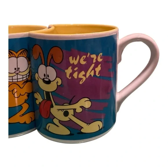 Vintage Garfield & Odie Connecting Mug Set by Enesco You and Me We’re Tight 1978 - Picture 4 of 9